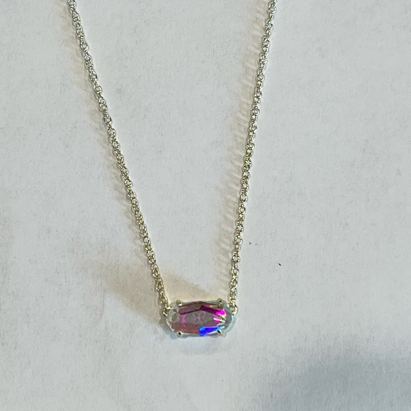 NWT Rare & Retired Kendra Scott Ever Necklace Dichroic & Yellow Gold Amazing! - Picture 3 of 14